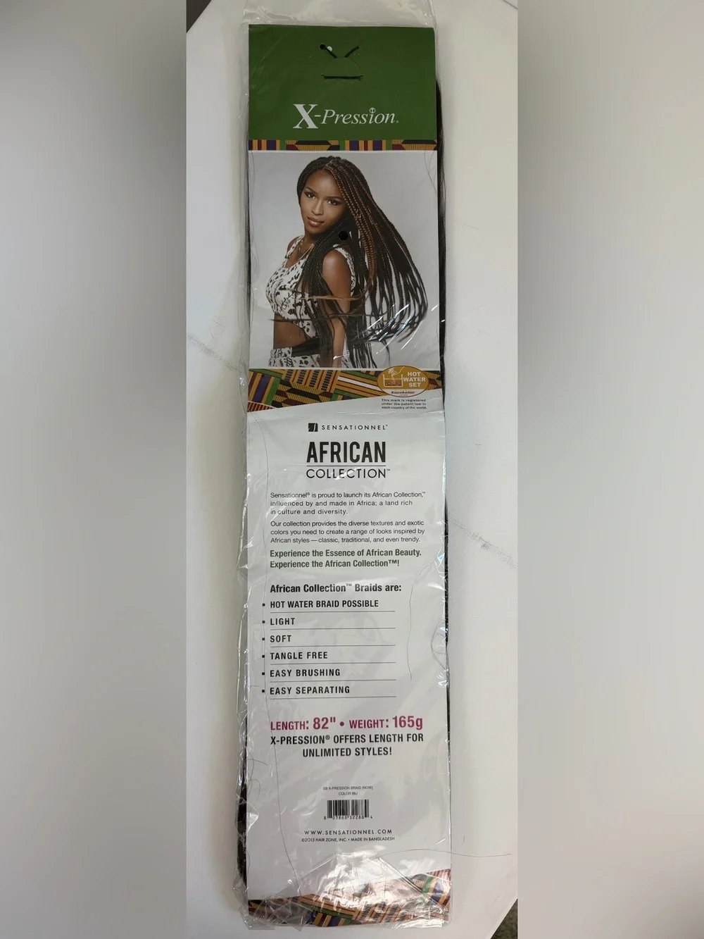 African Collection 82” Color 99J Synthetic Braiding Hair/Hot Water Set NWT